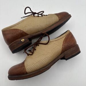WALTER GENUIN Shoes 5.5 W Spectator Golf & Dress Brown HANDMADE IN ITALY VINTAGE